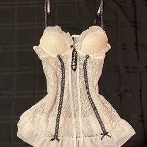 SOLD Black and White Lace Lingerie Cami Slip Dress